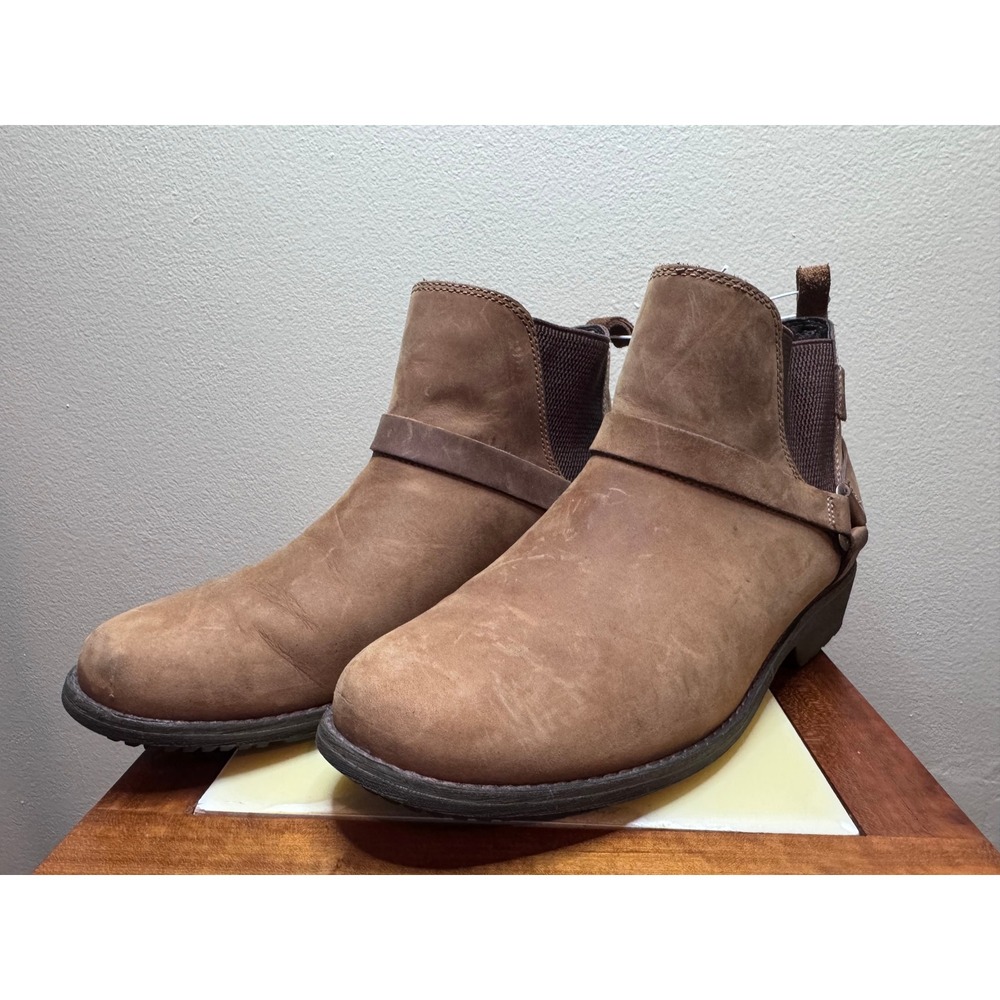 Teva De La Vina Dos Waterproof Leather Chelsea Boots Brown Harness Womens 8.5